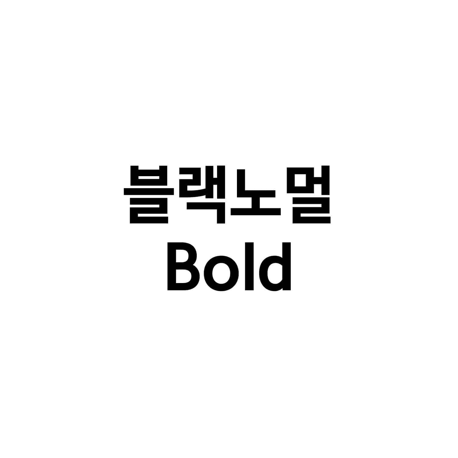 [블랙패키지] 블랙노멀 Bold